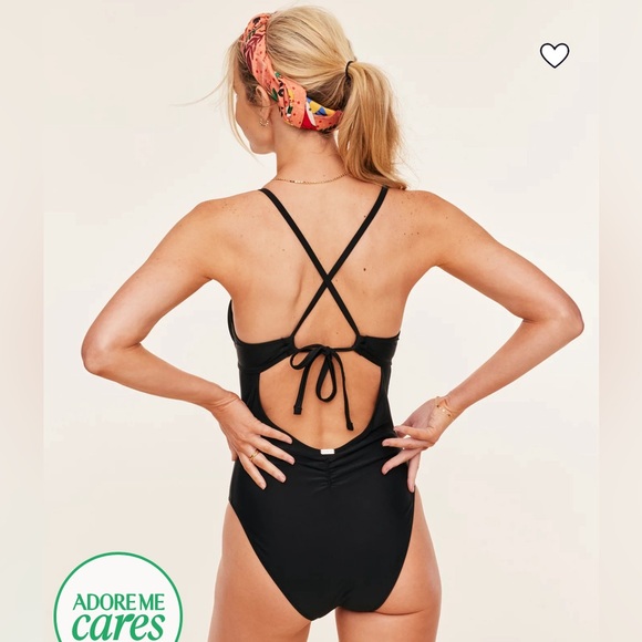 ADORE ME ANNABEE 🖤JET BLACK 🖤 ONE-PIECE SWIMWEAR SIZE LARGE 🌟NWT🌟 - Picture 3 of 9